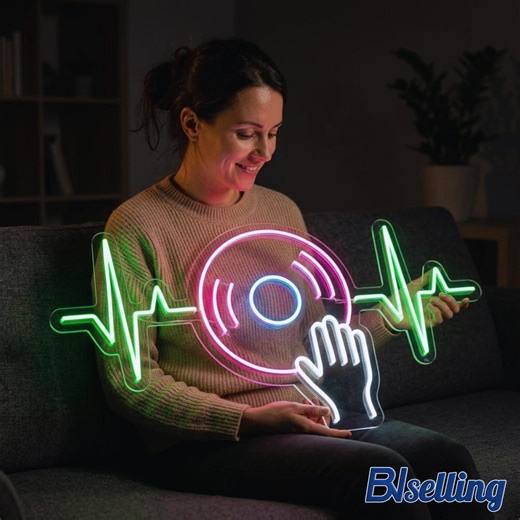 Personalized DJ Music Beat Vinyl Led Neon Sign, Custom Studio Wall Art Decor - Etsy Canada