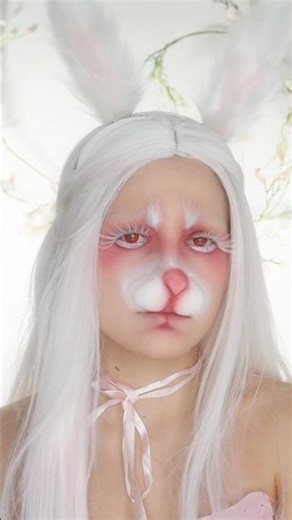 White rabbit makeup for Easter 🐰 #makeup #whiterabbit #easter