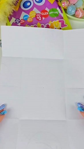 Paper folding puzzle with Zolli Candy🤩🍭🥚#walmart #puzzle #challenge #meme #easteregg #easter #zollicandy #sugarfree