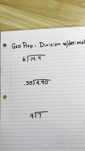 GED Prep- division with decimals #f #fyp #ged #hiset | dividing decimals