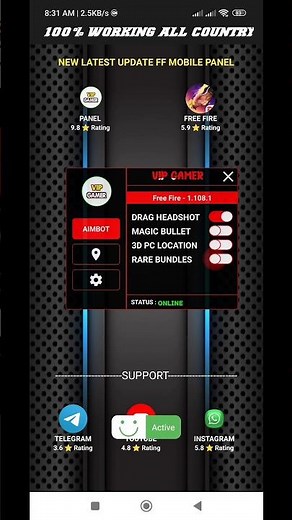 Free Fire Mod Menu Hack 🔥 | United Mod Menu V5 OB49 💀 | 100% Working All Device 🗿