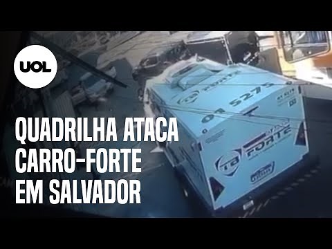 Quadrilha ataca carro-forte em Salvador e vigilantes reagem; veja vídeo