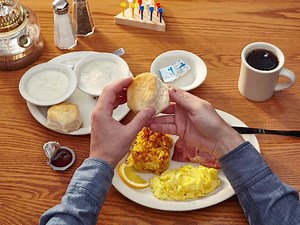 16K views · 1.1K reactions | Having trouble deciding on breakfast-for-dinner or dinner-for-dinner? With dinner-style meat options like a Pork Chop or Catfish, our Uncle Herschel’s Favorite is the best of both worlds. | Cracker Barrel Old Country Store | Facebook