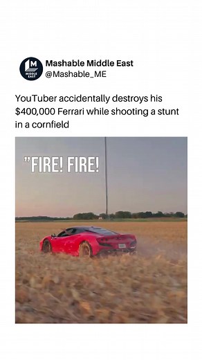 YouTuber's brand-new Ferrari F8 was destroyed after it caught fire while he was shooting a video. Cody Detwiler, popularly known as 'WhistlinDiesel', shared a video of the blaze that engulfed the sports car in a post on his channel that was shot in Texas, US. Video Credits - @whistlindiesel #Ferrari #fire #viralvideo | Mashable India