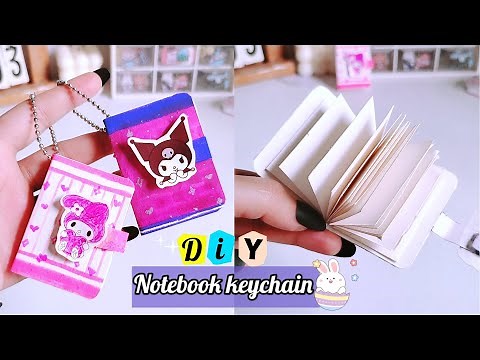 How to make cute notebook keychain at home _ DIY keychain notebook