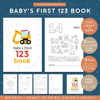Printable Coloring Pages 123 Book for Baby | DIY Keepsake & Baby Shower Gift