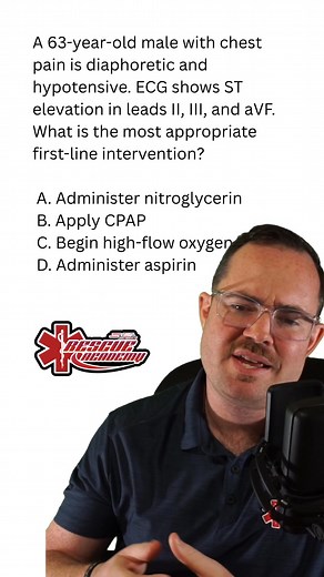 88K views · 1.7K reactions | These types of questions can be challenging for providers. Becareful whenever answering O2 on these exams! Keep in mind that your chest pain patient has to have an SpO2 <90% to provide O2. MONA is not taught like it used to be. #EMT #Paramedic #EMS #Nurse | Rescue Academy | Facebook