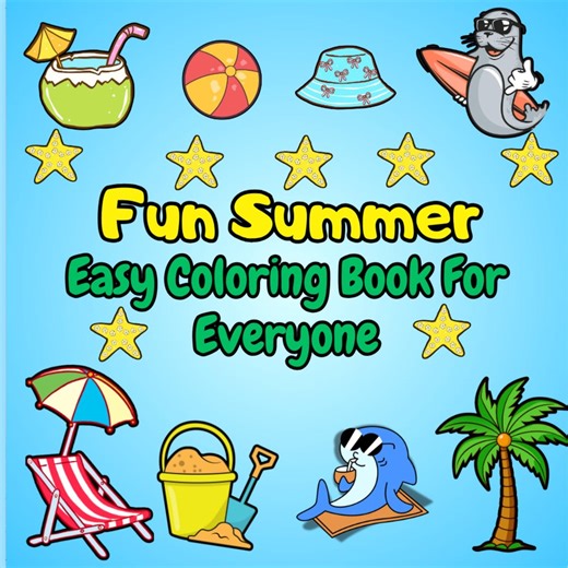 Summer Coloring Book | Fun Beach & Vacation Pages (digital Download) - Etsy