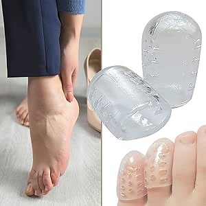 Silicone Toe Protectors，Toe Sleeves Toe Protectors Silicone for Pain Relief，Perforated Toe Sleeves，Protects The Toes from Friction (10 Pcs)