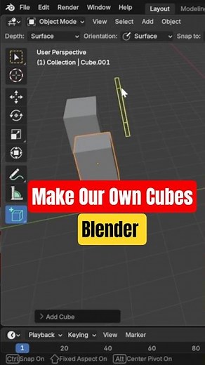 Blender Add Cube Tool Explained | Object Mode Basics #blender #3dmodeling #blendertutorial #tectuts