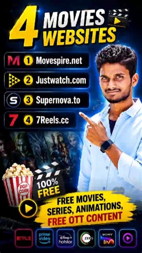 My Top 4 Go-To Sites for Free Movies & Shows 📺 #StreamingTips #Tech