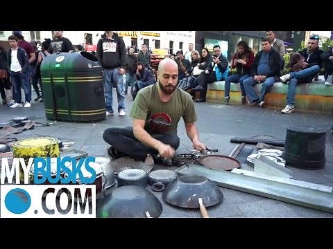Dario Rossi Drummer | Amazing street performer busking | MYBUSKS