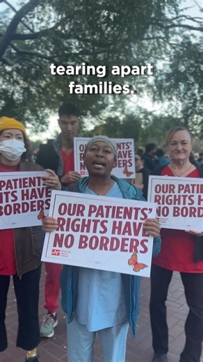 Nurses’ message to ICE 🫵 ❌ Out of our hospitals ❌ Out of our communities SF is a sanctuary city — and nurses will make sure it stays that way. | California Nurses Association
