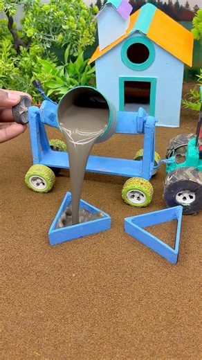 😱 Amazing Mini Tractor Making Cement Pillar | DIY Real Working Construction Machine 🚜 #shorts