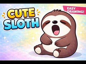 How to Draw a SUPER Cute Sloth 🦥💖 | Easy Step-by-Step Tutorial