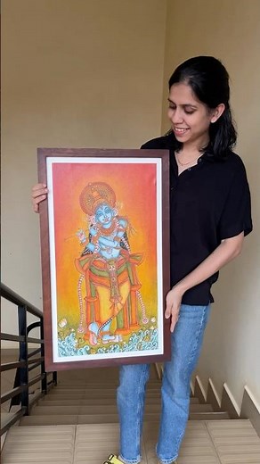 Krishna kerala mural ✨#krishna #krishnapainting #keralamuralpainting