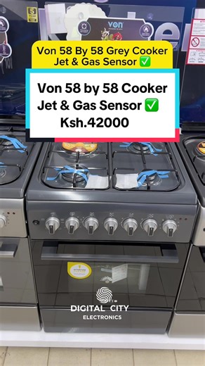 Affordable and Reliable Von 58 by 58 Grey Cooker with Jet and Gas Sensor