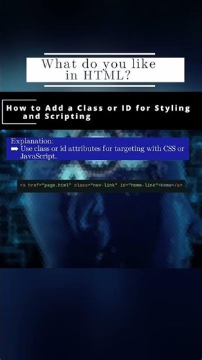 🏛️ HTML 🏛️ How to Add a Class or ID for Styling and Scripting 🏛️ #shorts #KGRDevShorts #HowToHTML