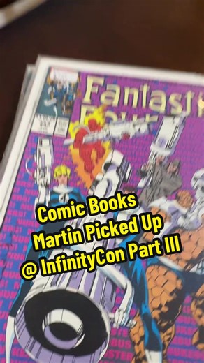 Final stack of comic books Martin picked up at InfinityCon: Gainesville / @Infinity Con / #comics #fantasticfour #StarTrek #comiccon