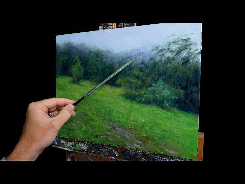 How to Paint Misty Trees in a Landscape