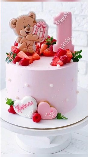 1 Year Baby Girl Birthday Cake 💕 | First Birthday Princess Cake Ideas 🎀✨