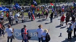 Protest outside Australian Open venue