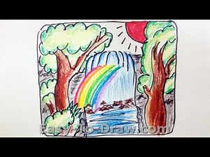 How to draw a waterfalls - Free & Easy Tutorial