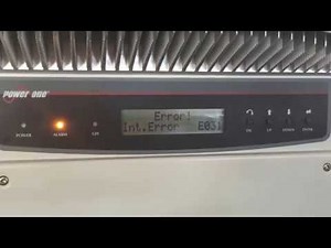 Power One Inverter Int. Error E031