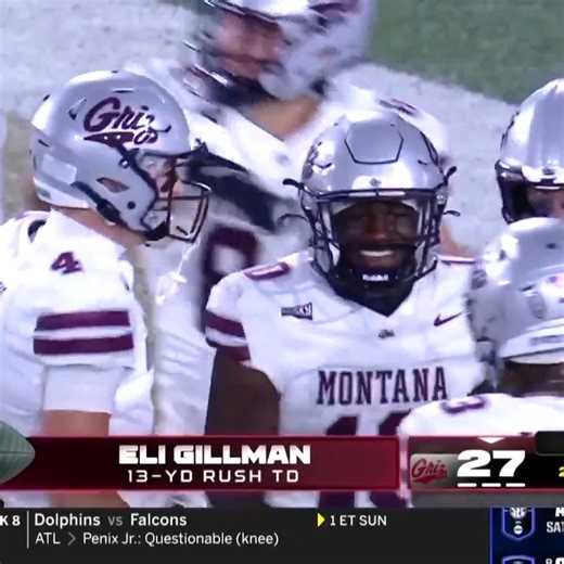 Montana Griz Football on Instagram: "💪 Strong running from @eligillman_ , strong push from the O-line! TOUCHDOWN, MONTANA! #GoGriz"