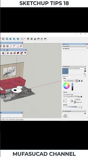 Sketchup Tips 18 Change Material Color #shorts