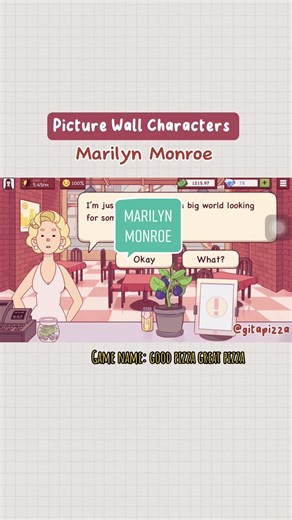 Marilyn Monroe!! ❤️ | recipe: dough, tomato sauce, eggplant, mushroom, olive, onion, bell pepper, pineapple, basil (add corn, garlic, tomato, jalapeno, truffle, avocado if you have them) #goodpizzagreatpizza #gpgp #pizzagame #cookinggame #cookingcompetition #veganpizza #marilynmonroe #goodpizzagame #cozygame #gitapizza