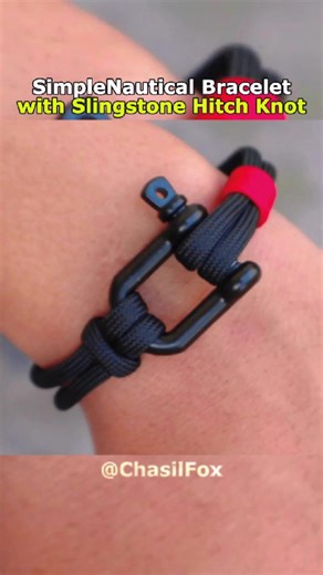 Handmade Nautical Wristband #handmadenauticalwristband #paracordwristband #paracordbracelet #bracelettutorial #wristband #slingstone #hitchknot