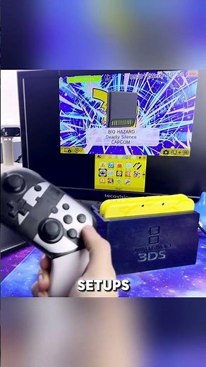 Playing DS on a 3DS on a TV with a SWITCH PRO CONTROLLER #retrogaming #mods #tech #nintendo #3ds