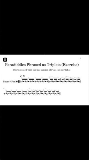 Paradiddles Phrased as Triplets (Exercise) #mikeorrisdrummer #paradiddles #paradiddletriplets