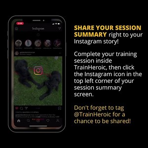 💪 on your IG followers with the new shareable session summary! | TrainHeroic