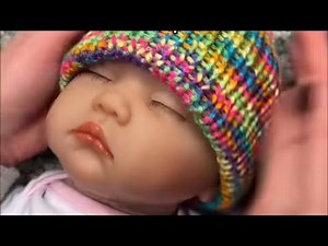 Infant size beanie hat panel mode Sentro 48 needle knitting machine