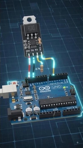 DS18B20 Temperature Sensor with Arduino | Digital Temperature Sensor Tutorial #shorts