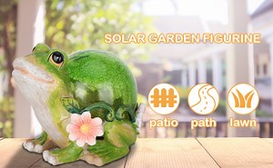 Watch Solar frog statue garden decorative figurines on Amazon Live