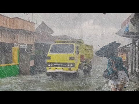 SUPER CRAZY RAIN! A VILLAGE PARADISE DESTROYED BY ASIA'S BIGGEST RAIN STORM AND WIND STORM!⛈️