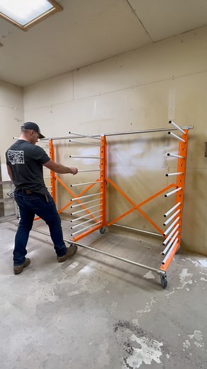 2.1K views · 18 reactions | One of the most versatile drying racks out there, the Pro Drying Rack EX from PaintLine. Expands, contracts, bars can be removed, each bar can hold 30lbs, so each level c | Stene Woodwork | Facebook