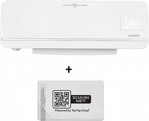 Eurom Sani-Wallheat Wifi Badkamerkachel Keramisch 2000 watt Wit met Pepermuntdoosje | bol