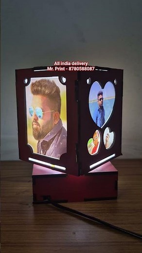 Customized Red Auto Rotating Lamp with Photo Printing ❤️| Best Personalized Gift 🎁 | Mr. Print Morbi