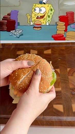 Krabby Patty From SpongeBob 🍔 #shorts #spongebob #krabbypatty #nickelodeon #cartoon #food