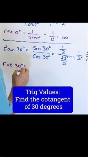 Learn Algebra, Calculus, Physics, Chemistry & Engineering at: MathAndScience.com Unit Circle Trig Values: Cotangent of 30 Degrees | Mathandscience.com