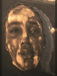 Creating details with razorblade on wood #PyrographyArt | Alex Peter Idoko Arts