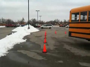 Parallel parking a school Bus right side
