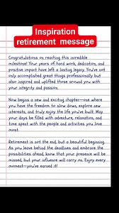 Inspiration retirement message #trendingreels #retirement #inspiration #Message | English Class