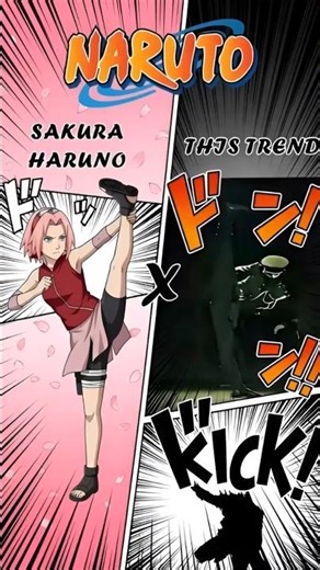 Sakura Haruno HIGH KICK Trend 🌸🦵 Anime vs Real Life #Sakura #naruto