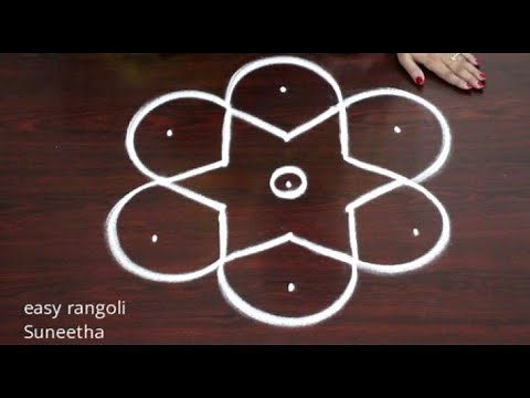 2 Traditional 5 dots Star rangoli & kolam designs || Trendy rangoli muggulu by Suneetha