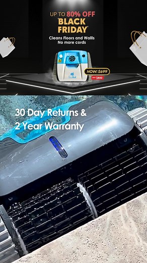 🌊 A Clean Pool Without the Hassle! The PoolBot B150 is designed to clean your pool’s floor, walls, and waterline in 90 minutes—all without tangled cords! Perfect for pools of all shapes and types, and it even collects small debris like sand and twigs in its large filter basket. Now $800 OFF for Black Friday! Get yours now #EffortlessPoolCare #CordlessCleaning #BlackFridaySavings | Robot My Life